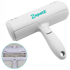 ZepetZ Pet Hair Remover New Ergonomic Handle for Superior Grip – Ideal for Cleaning Furniture Carpets Car Seats and Bedding – Reusable Lint Roller for Versatile Multi-Surface Fur Removal. (White)