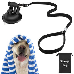 Dog Bathing Tether with Heavy Suction Cup Dog Grooming Tub Restraint Soft Nylon Leash with Adjustable Collar for Pet Dog Cat Shower and Grooming