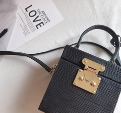 Mini Color-Block Leather Box Bag for Women