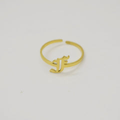 Vintage English Alphabet Ring in 18K Vacuum Plating
