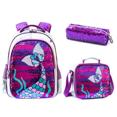 New Cute Cartoon Sequin 16-Inch Backpack Set for Kids
