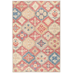 Dash and Albert Pali Machine Washable Area Rug - 4 x 6 Multicolor - Geometric Accent Rug - Anti-Slip Backing Lightweight Machine Washable High Traffic Areas Kitchen Mudroom Laundry Room