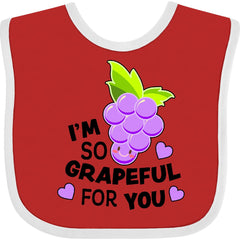 inktastic Im So Grapeful for You with Cute Grapes Baby Bib Red and White 33dbe