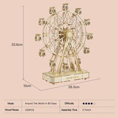DIY Ferris Wheel Music Box 3D Assembly Model Toy