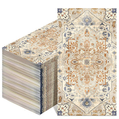 Yeaqee 100 Pcs Boho Napkins Paper Guest Towels 2 Ply Decorative Napkins Disposable Bathroom Napkins Disposable Hand Towel for Kitchen Harvest Party Dinner(Orange and Cyan)