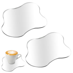 2 Packs Acrylic Coaster Transparent Coaster for Desk Acrylic Desk Coaster Transparent Irregular Coast Clear Desk Coasters Drink Cup Coasters Table Ornaments for Kitchen Bar Dining Table