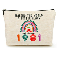 44th Birthday Gifts Women Makeup Bag Happy 44th Birthday Decorations Woman Best 44 Year Old Birthday Gifts Ideas for Her Mom Wife Sister Mothers Day 1981 Anniversary Party Favors Christmas