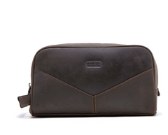 Genuine Leather Men's Toiletry Bag - Vintage Style (One Piece)