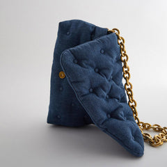 Fashionable Blue Quilted Denim Shoulder Bag (2020)