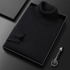 Slim-Fit Solid Color Turtleneck Pullover Sweater