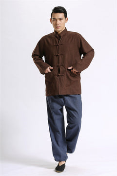 Linen Tang Suit Cardigan for Men