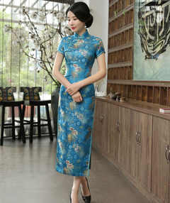 Summer Vintage Chinese Style Long Qipao Dress