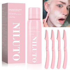 NILUTO Hair Identifier Spray for Face Shaving Moisturizing and Skin Care Dermaplaner SpraySkin Body Face Hair Identifier Spray Comfortable Face Shaving Powder Spray
