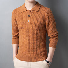 Plus Size Jacquard Sweater for Men - Autumn/Winter
