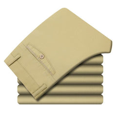 Men's Casual Stretch Cotton Suit Pants for Summer