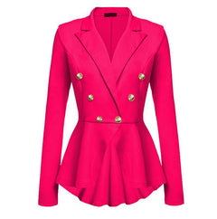 Double-Breasted Blazer with Metal Buttons for Women