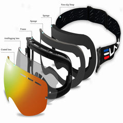 ELAX Double Layer Anti-Fog Ski Goggles for Snow Sports