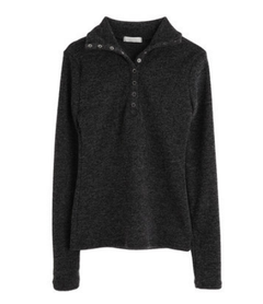 High Neck Stretch Long Sleeve Knit Top