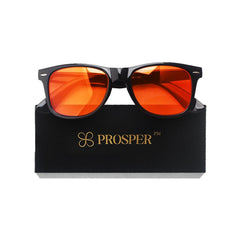 Prosper™ Amber Blue Light Blocking Glasses - Blue Glasses For Computer Gaming Eyestrain Sleep Improvement - Melatonin Boosting Anti Glare Blue Light Glasses For Men and Women -Screen Glasses