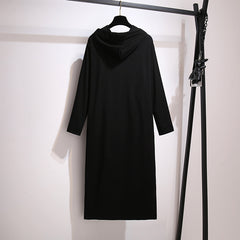 2020 Plus Size Women's Long Sleeve Hoodie Dress