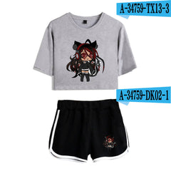 2D Custom Gacha Life Crop Top and Shorts Set
