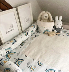 Cotton Rainbow Print Bumper Bed Long Pillow
