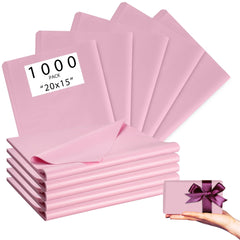 PINWATT 1000 Sheets 20"X15" Pink Tissue Paper Bulk for Gift Bags - Wrapping Tissue Paper for Birthday Weddings Showers Gift Packaging Arts Craft Party Favor Decoration Wrapping Supplies