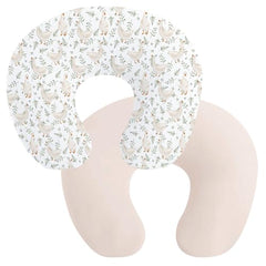 Winmany 2 Pack Newborn Nursing Pillow Covers Baby Feeding Pillow Cover Removable Breastfeeding Pillow Cover for Boys Girls 22.5 x 18 (Goose + Beige)