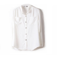 2019 Casual Women's Long Sleeve Chiffon Blouse