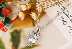 Owl Pendant Necklace - Choker Style