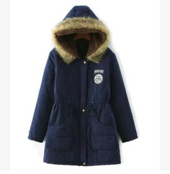 Thick Cotton Coat with Hood and Lamb Fleece Lining