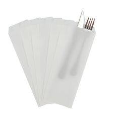 LOOKSGO 200 Pcs 3x10 Inches White Wax Paper Bag Cutlery Bags Silverware Bags for Party Bakery Treats Kitchen