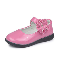 Kids' Purple Rhinestone Leather School Shoes for Girls