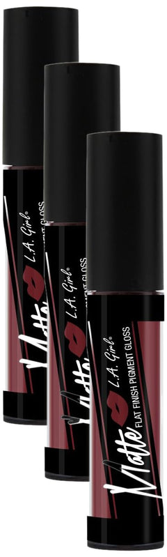 L.A. Girl Matte Flat Finish Pigment Gloss Secret 0.17 oz.GLG842 (Pack of 3)