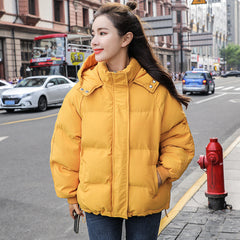 Chic Short Cotton Padded Jacket with Loose Fit