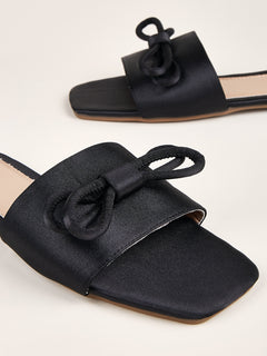 2023 Women's Casual Flat Open-Toe Bow Mules Sandals