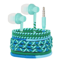 URIZONS Colorful Braided Unbreakable Headphones Wired - in Ear Earbuds Kids Earphones with Mic Tangle Free for Kids for iPhone/Samsung with Case (MZF07-LB)