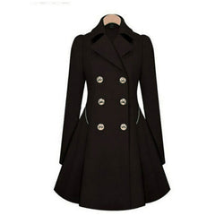Women's Double-Breasted Long Sleeve Trench Coat