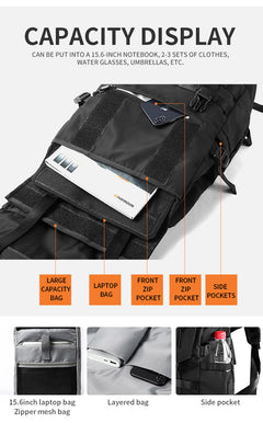 Men's Tactical Backpack with Large Capacity Features