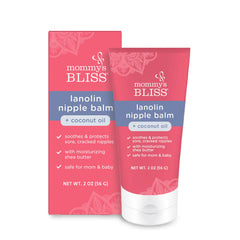 Mommys Bliss Lanolin Nipple Balm Breastfeeding Cream with Coconut Oil & Shea Butter Soothing Cream for Sore Cracked Nipples Safe for Nursing Babies Flavorless 2 Oz