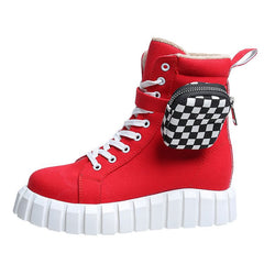 Punk Ankle Boots with Belt Buckle and Chunky Heel