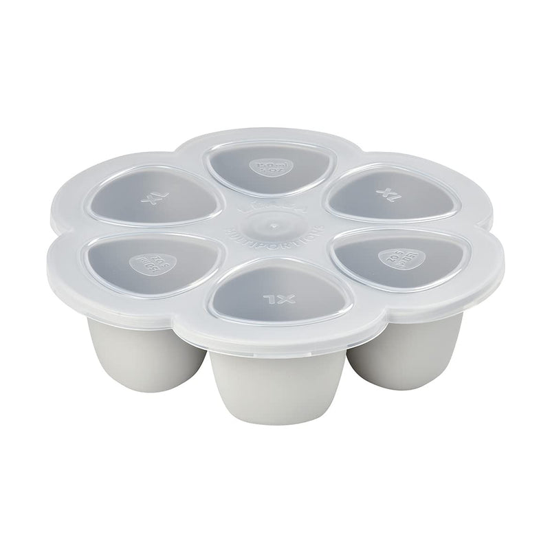 Beaba Multiportions Premium Quality Silicone Baby Food Freezer Tray with Clip On Lid Baby Food Storage Container Ice Cube Tray Maker for Homemade Baby Food Baby Essentials 5 oz Cloud