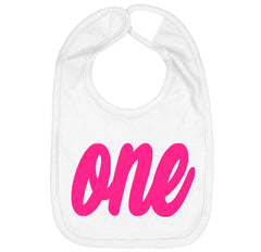 Aidens Corner Handmade Cute Baby Boy Girl One First Birthday Smash Cake Bibs - Infant 1st Birthday Bibs (Pink White)
