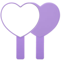 Dimeho Heart-Shaped Travel Handheld Mirror Heart-Shaped Makeup Hand Mirror Travel Makeup Mirrors Cosmetic Hand Mirror with Handle Portable Travel Mirror for Women (Purple)