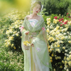 Elegant Fairy Style Women's Ancient Costume for Summer