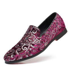 Men's Fashion Slip-On Loafers with Sequins Design