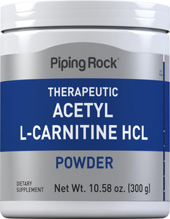Piping Rock Acetyl L-Carnitine HCL Powder | 100mg | Non-GMO Gluten Free Supplement