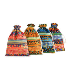 SumDirect Egyptian Ethnic Style Linen Burlap Bag 20Pcs 5×7 inches Gift Bags with Drawstring Reusable Cotton Candy Bags for Wedding Party Favors