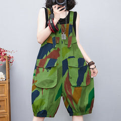 Trendy Women's High Waist Wide Leg Denim Jumpsuit