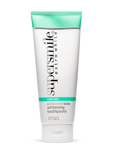 Supersmile Extra White Professional Teeth Whitening Toothpaste - Clinically Proven to Remove Stains & Whiten Teeth Up to 9 Shades - No Sensitivity (Triple Mint 7 Oz) 7 oz.